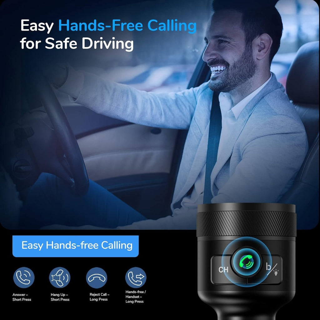 Syncwire CH93 Bluetooth 5.1 Car FM Transmitter with 38W PD & QC3.0 Fast Charging