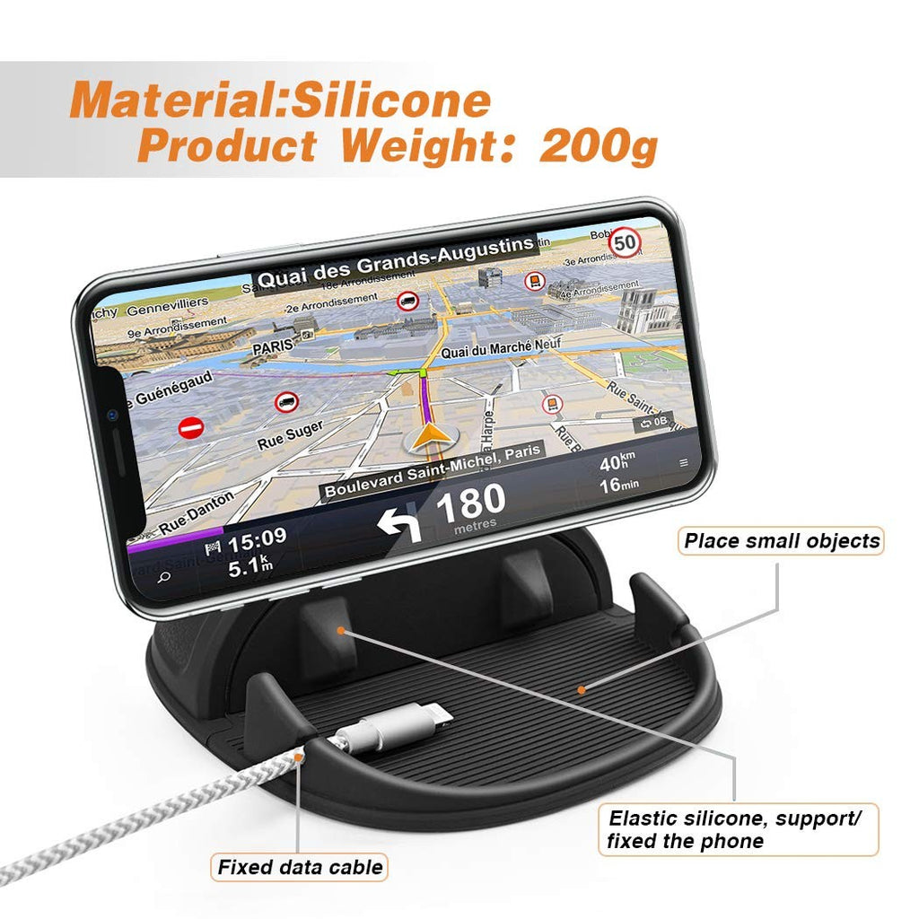 Non-Slip Silicone Car Dashboard Phone Holder – Stand & Mat for Smartphones