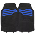 Streetwize Adonia Universal 4-Piece Rubber Car Floor Mat Set – Metallic Blue Heel Pads