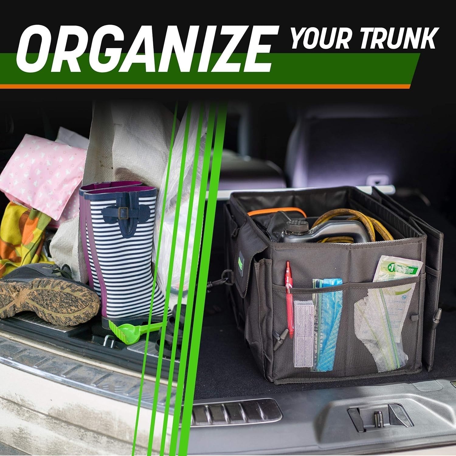 Large Collapsible Car Trunk Organizer – Storage Box for Vehicle Boot