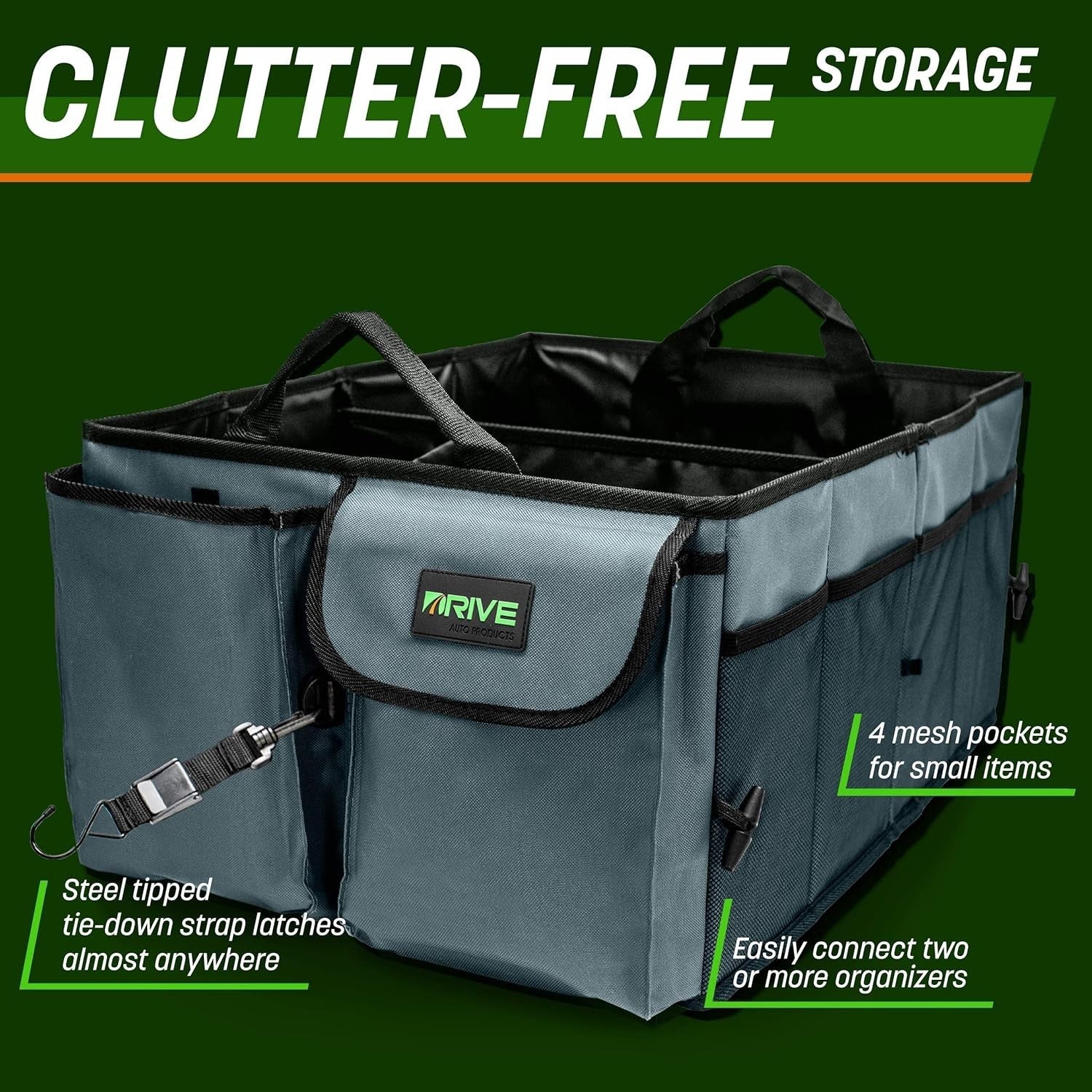 Large Collapsible Car Trunk Organizer – Storage Box for Vehicle Boot